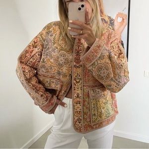 ZARA | quilted patchwork jacket